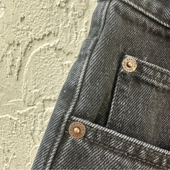 SUPREME Shorts Men 32 Denim Jeans Jorts Logo Streetwear Black - Picture 8 of 12